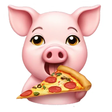 Pig eating pizza sticker