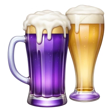 glitter cian and purple beer
 sticker