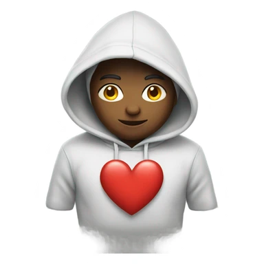 Heart wearing a hoodie sticker