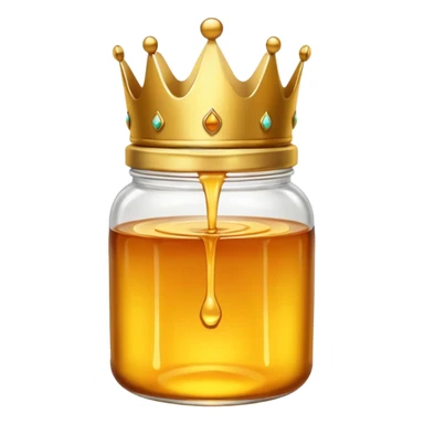 Honey jar with a crown on top sticker