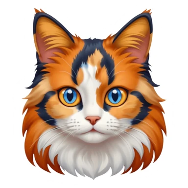 longhair calico cat with blue eyes sticker