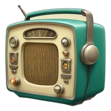 cartoon vintage 1949 radio sticker