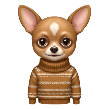
 deer-head chihuahua sitting wearing a sweater sticker