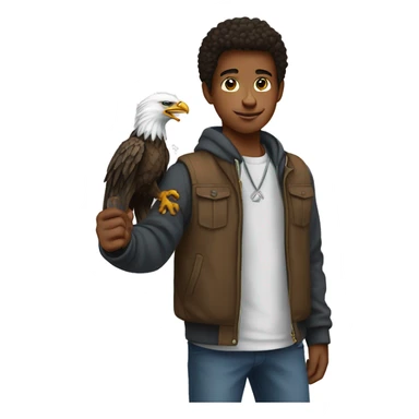  A 18 year-old kid that has an eagle at his hand sticker