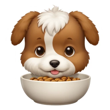 puppy with bowl  sticker