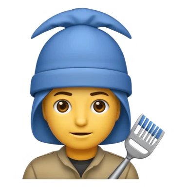 emoji de un persona con gorro de hacer mechas en la peluqueria sticker