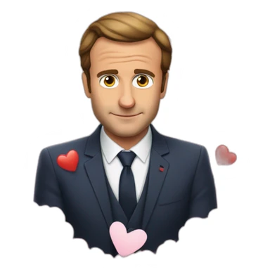 macron avec le coeur brise sticker