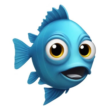 swimming crazy fish sticker