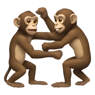 Monkeys wrestling sticker