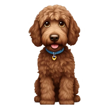 Brown labradoodle sticker