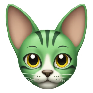a green cat with huge ears sticker