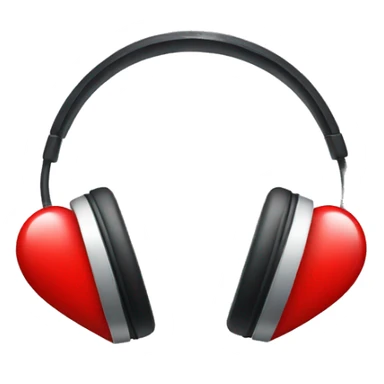 Headphone with red heart  sticker