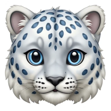 more Deformed cute Snow leopard-Eyes are long and blue sticker