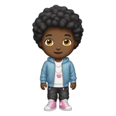 hello kitty outfit black boy sticker