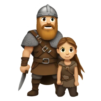 Viking saving girl  sticker