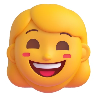 3D emoji of a smiling lady with neutral background sticker