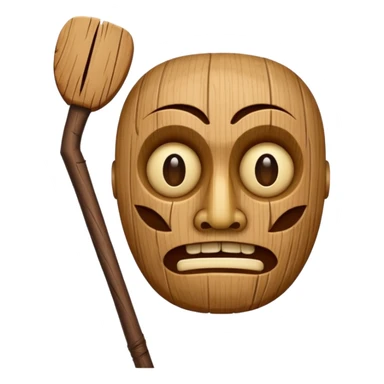 uma madeira com cara esquisita com um bastão  sticker