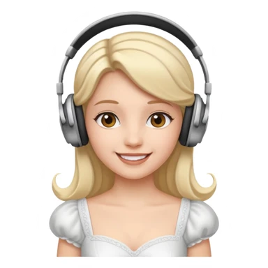 princess with headphones white dress sticker