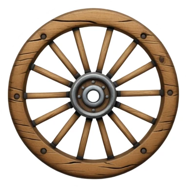 wooden cart wheel sticker