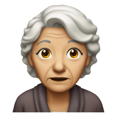 An old woman laying on the floor with crossed eyes sticker
