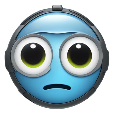 Roomba with sad eyes and blue tear from the eye sticker
