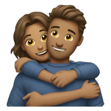 couple hug each other sticker