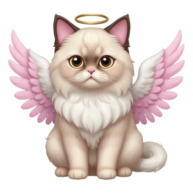A Himalayan cat with angel wings sticker