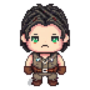 character with only three dark hairs on his head sticker