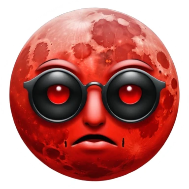 Blood moon without eyes mouth or nose. No white. Bloody red and black shades. Same real moon with blood red sticker
