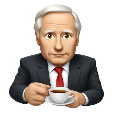 le président de la Russie Poutine sirotant un thé en mode rien à foutre sticker