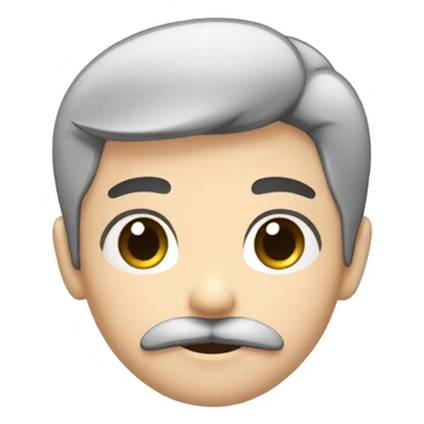 Boy with black hair and clack eyes cute and moustache sticker