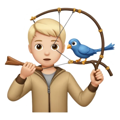 Kid shooting birds sticker