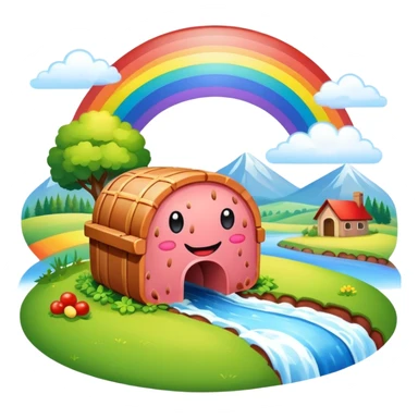 SPAM meat country landscape with rainbow  sticker