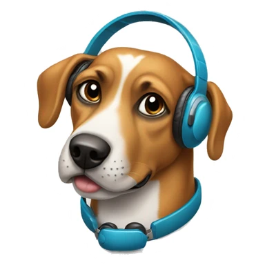 perro con auriculares  sticker