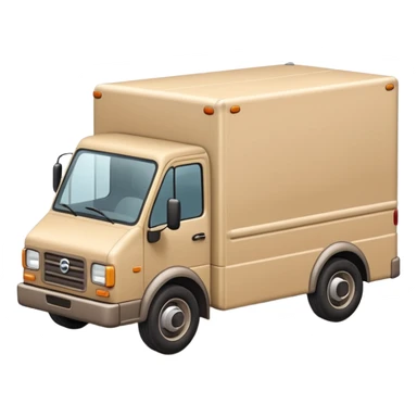 emoji of beige delivery truck, in perspective view sticker