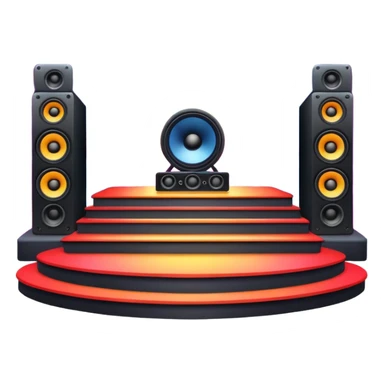 concert stage with colorful lights and speakers sticker