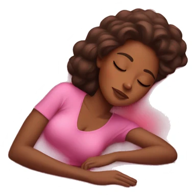 brown skin gorgeous girl sleeping on pink couch sticker