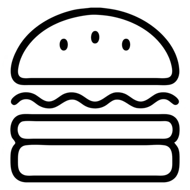 burger icon, outlined, no fill, classic icon look sticker