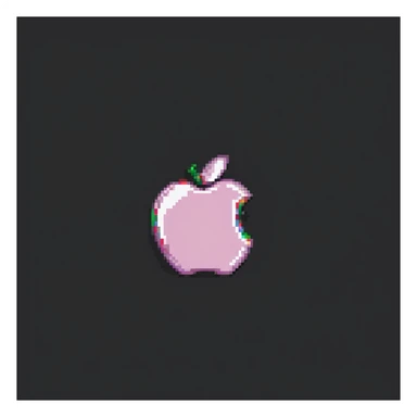 Change the iPhone 15 to pink color with a visible Apple logo in pixel art style. Keep the white background. sticker
