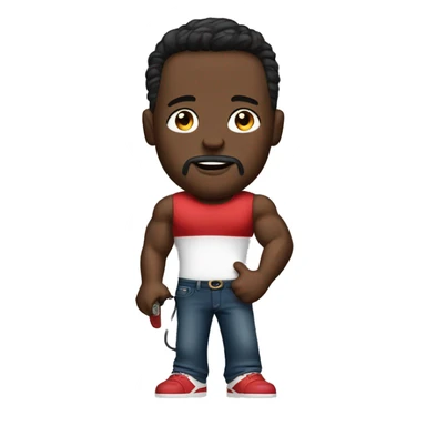 muscular male with phone gucci sticker