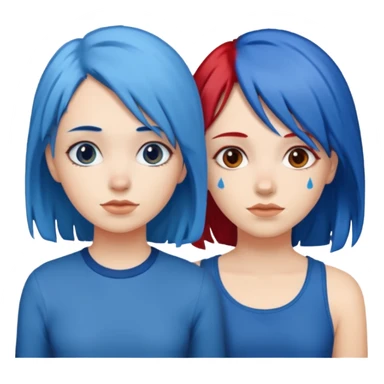 👭one having blue hair and one having red hair sticker