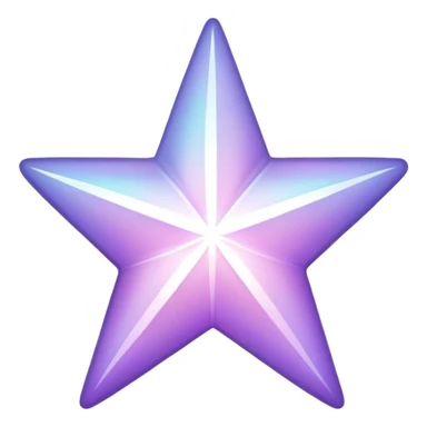 Shiny Iridescent White and pastel purple star sticker