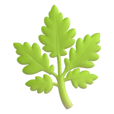 cilantro leaf, clean, minimal, cute, well-lit, soft shadow, white background sticker