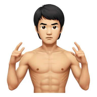 Bruce Lee martial arts legend with serious expression, chest up portrait sticker