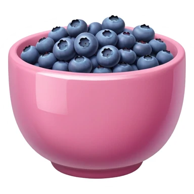 super realistic small pink bowl of blueberries sticker