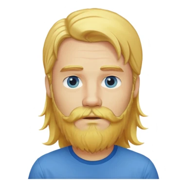 yellow long hair bearded man with shirt sticker