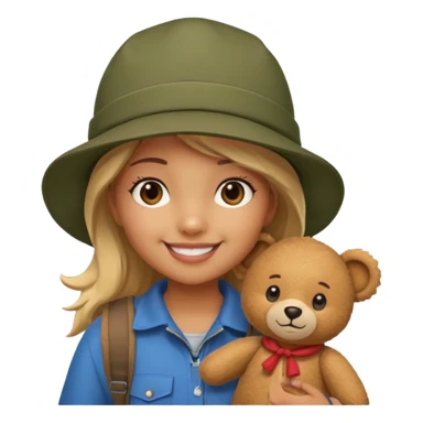 A girly Teddy bear camping sticker