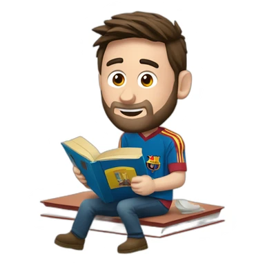 messi leyendo un libro sticker
