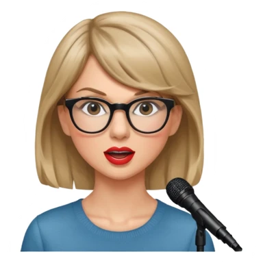taylor swift with glasses singing sticker