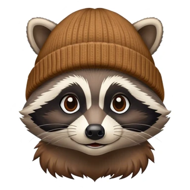 Raccoon in a beanie sticker